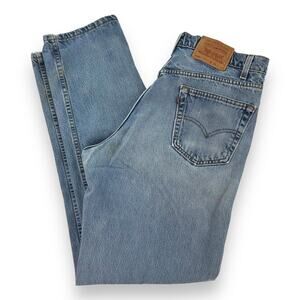 Vtg 90s Levis Jeans 550 Relaxed Fit Cotton Light Wash Blue Denim Mens W36 L34